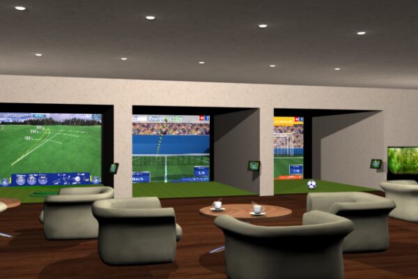 Réalisation 3D d’un « sport indoor » présentant trois simulateurs pour plaquette PAO – 3DS Max 2004