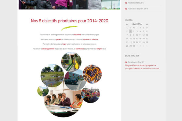 Site pour campagne municipale 2014 : CMS WordPress, template en responsive design et php/MySQL.