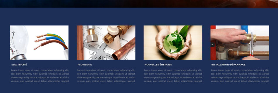 Plombier : CMS WordPress, template en responsive design et php/MySQL.