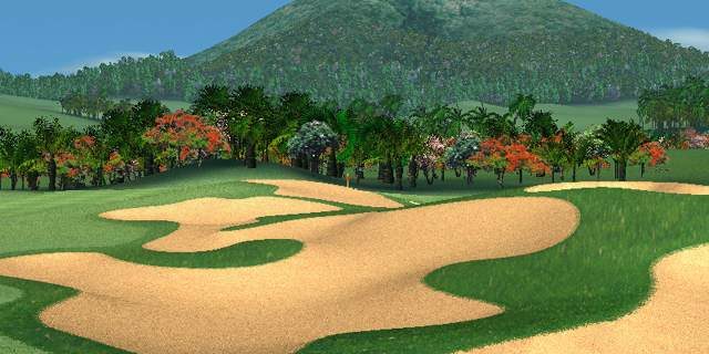 Turtle Valley hole 14 : Habillage de parcours de golf fictif et virtuel en 3D – logiciel Edter 1996 à 2003