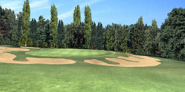 La Boulie hole 10 (France) : Habillage de parcours de golf virtuel en 3D d’après photographies d’un golf existant